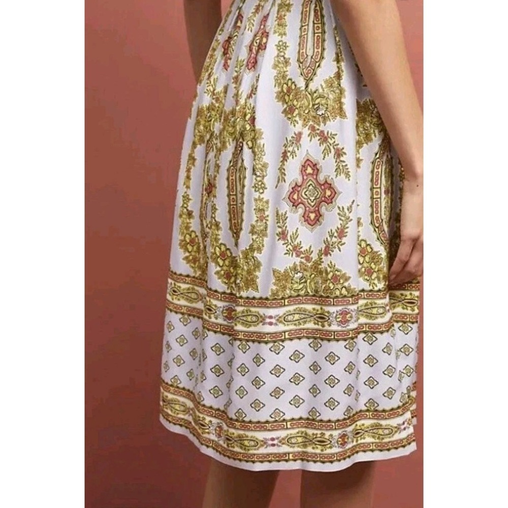 Anthropologie Echarpe Floral Midi Skirt Lilac & Gold Boho